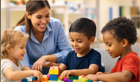 Enfants en activité à la garderie G4, espace sécurisé